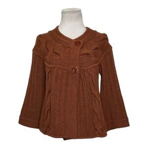 Escada brown 3/4 sleeves buttoned cardigan size Small